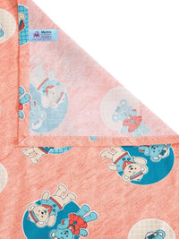 Myntra Elegant Homes Orange Cartoon Characters 400 TC Single Bedsheet with 1 Pillow Covers