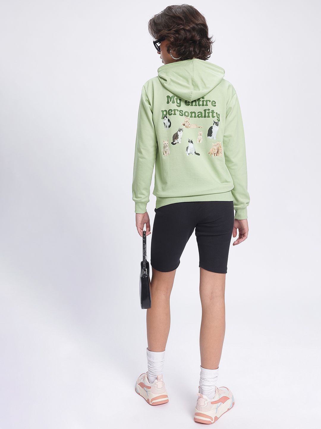 DressBerry Textured Printed Hooded Sweatshirt