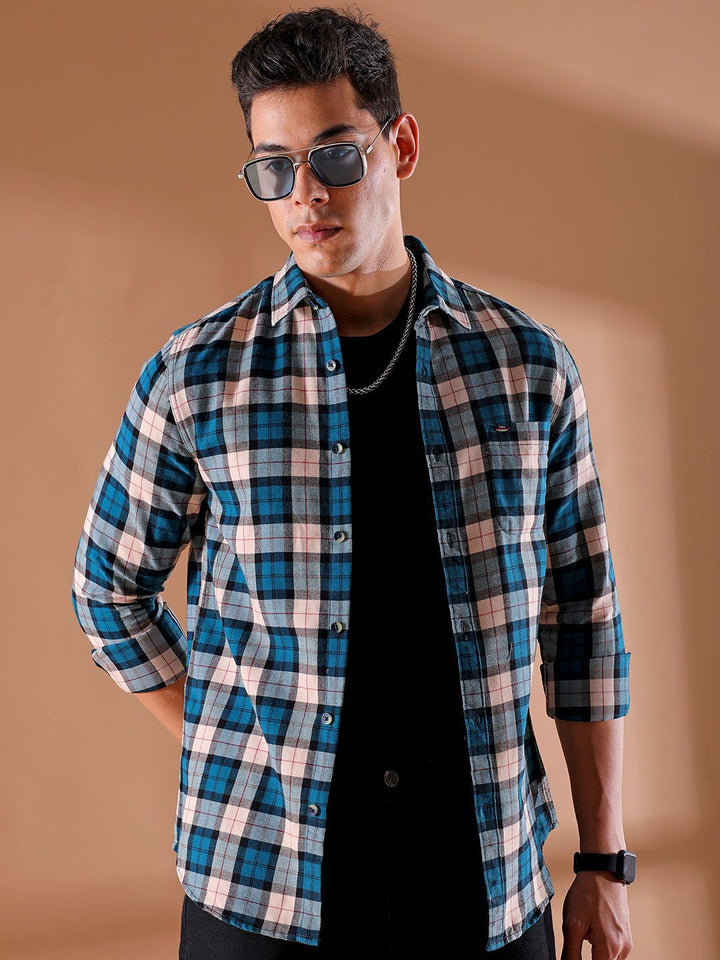 The Indian Garage Co Men Slim Fit Buffalo Checks Opaque Checked Casual Shirt