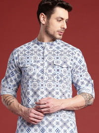 Anouk Band Collar Ethnic Motifs Printed Kurta