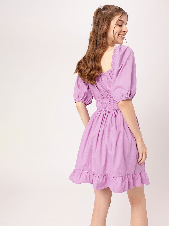 Feminini Lavender Luxe Cinched & Stunning A-Line Mini Dress