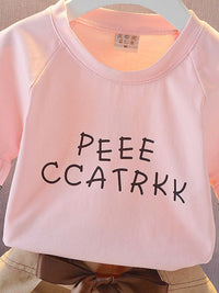 YK Girls Printed Round Neck Short Sleeves Pure Cotton T-Shirt With Shorts