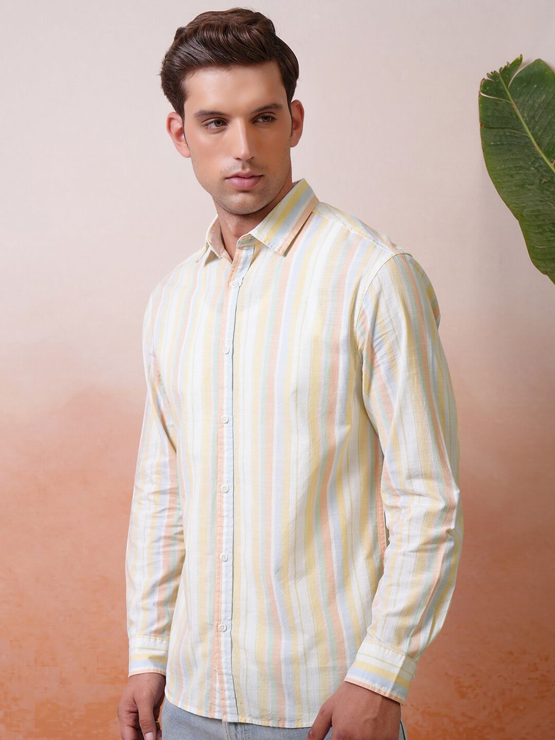 "Locomotive Premium Men Striped Relaxed   Shirt"