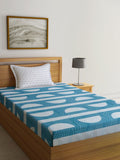 KLOTTHE Geometric Printed 300TC Single Bedsheet With Pillow Cover