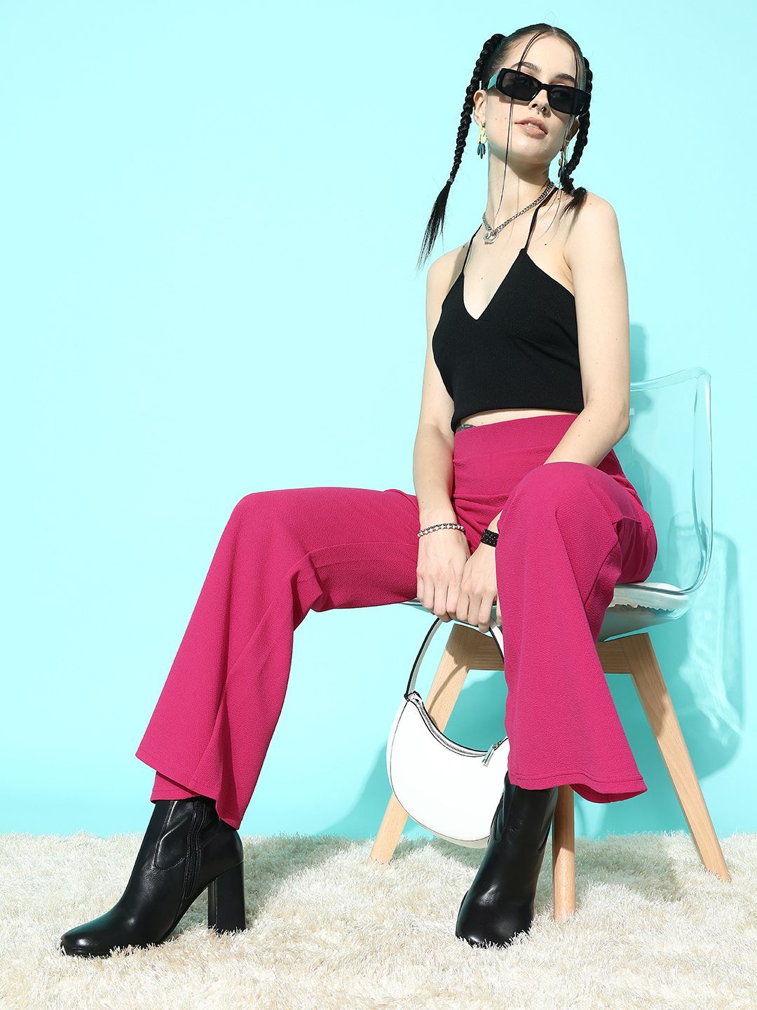 Berrylush Women Comfort High-Rise Trousers