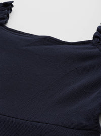 DENNISON Puff Sleeve Crepe Empire Dress