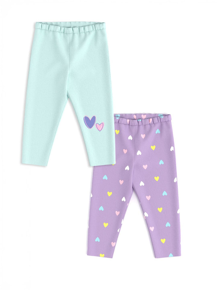 Nauti Nati Girls Pack Of 2 Printed Cotton Leggings