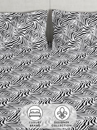 Story@home Black & White 180 TC Queen Bedsheet with 2 Pillow Covers