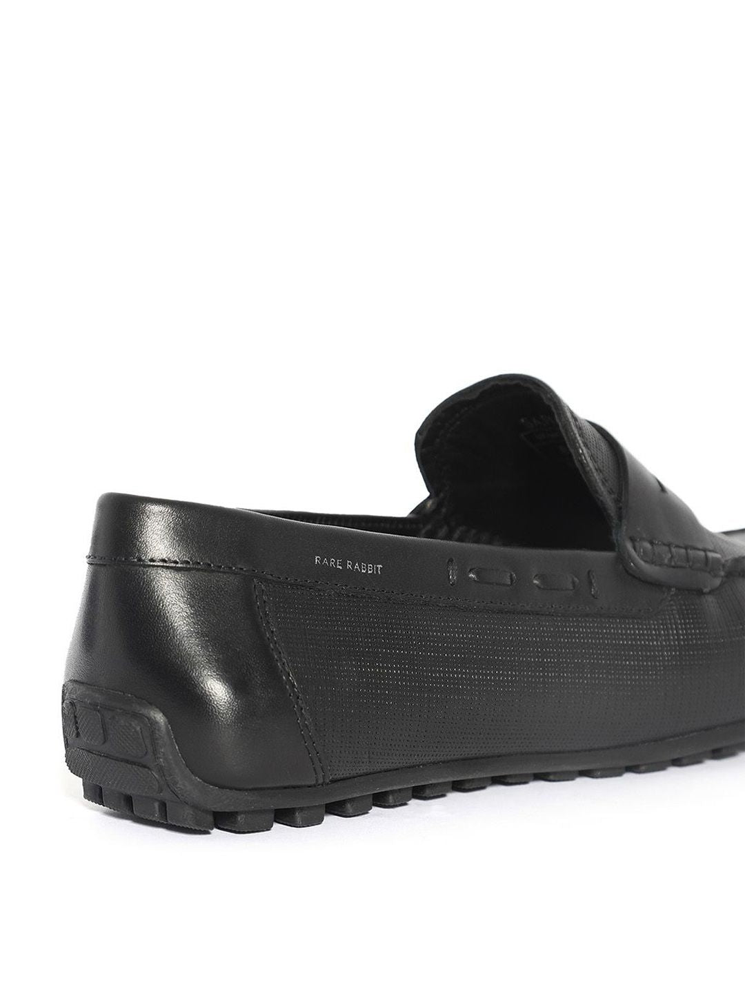 RARE RABBIT Men Saffian Textured Leather Formal Loafers