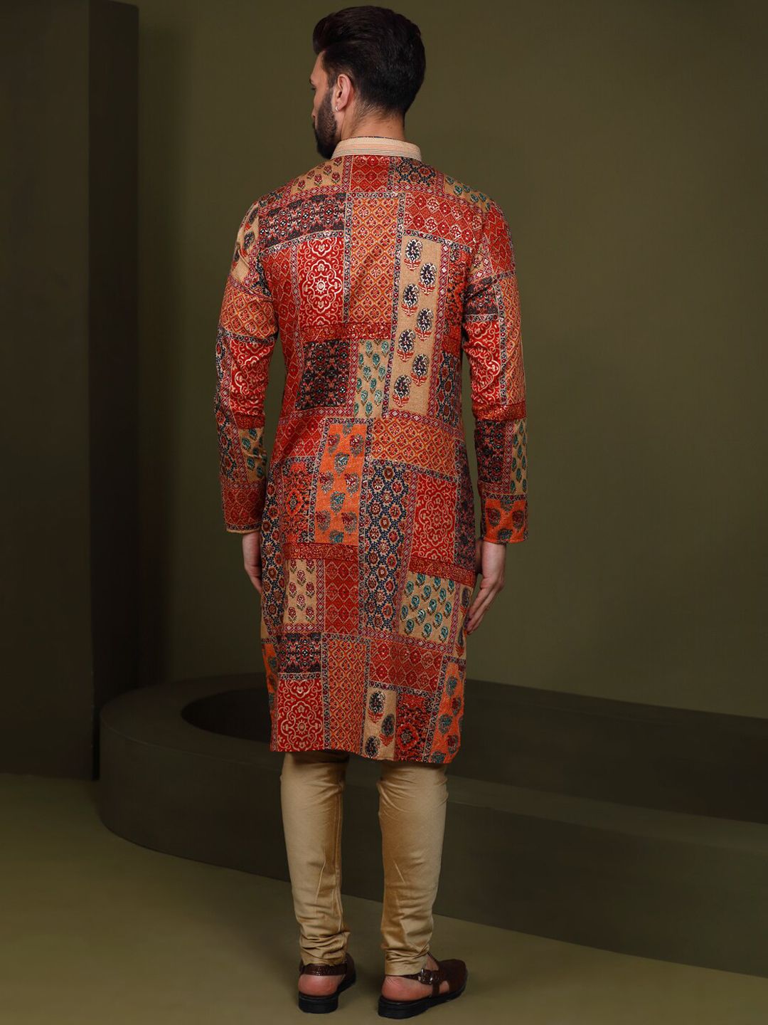 KISAH Men Abstract Printed Regular Fit Kurta