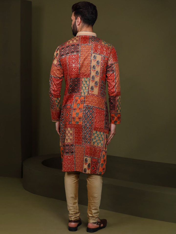KISAH Men Abstract Printed Regular Fit Kurta