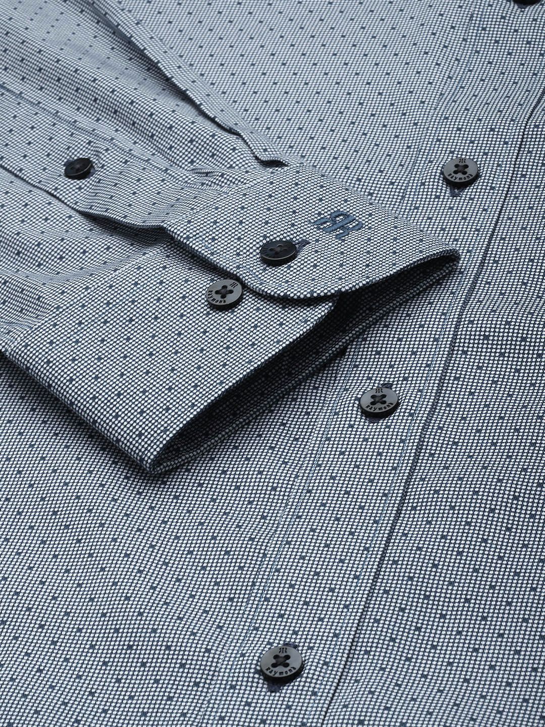 Raymond Slim Fit Geometric Printed Pure Cotton Formal Shirt