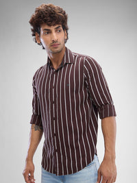 SPYKAR Men Striped Spread Collar Slim Fit Casual Shirt
