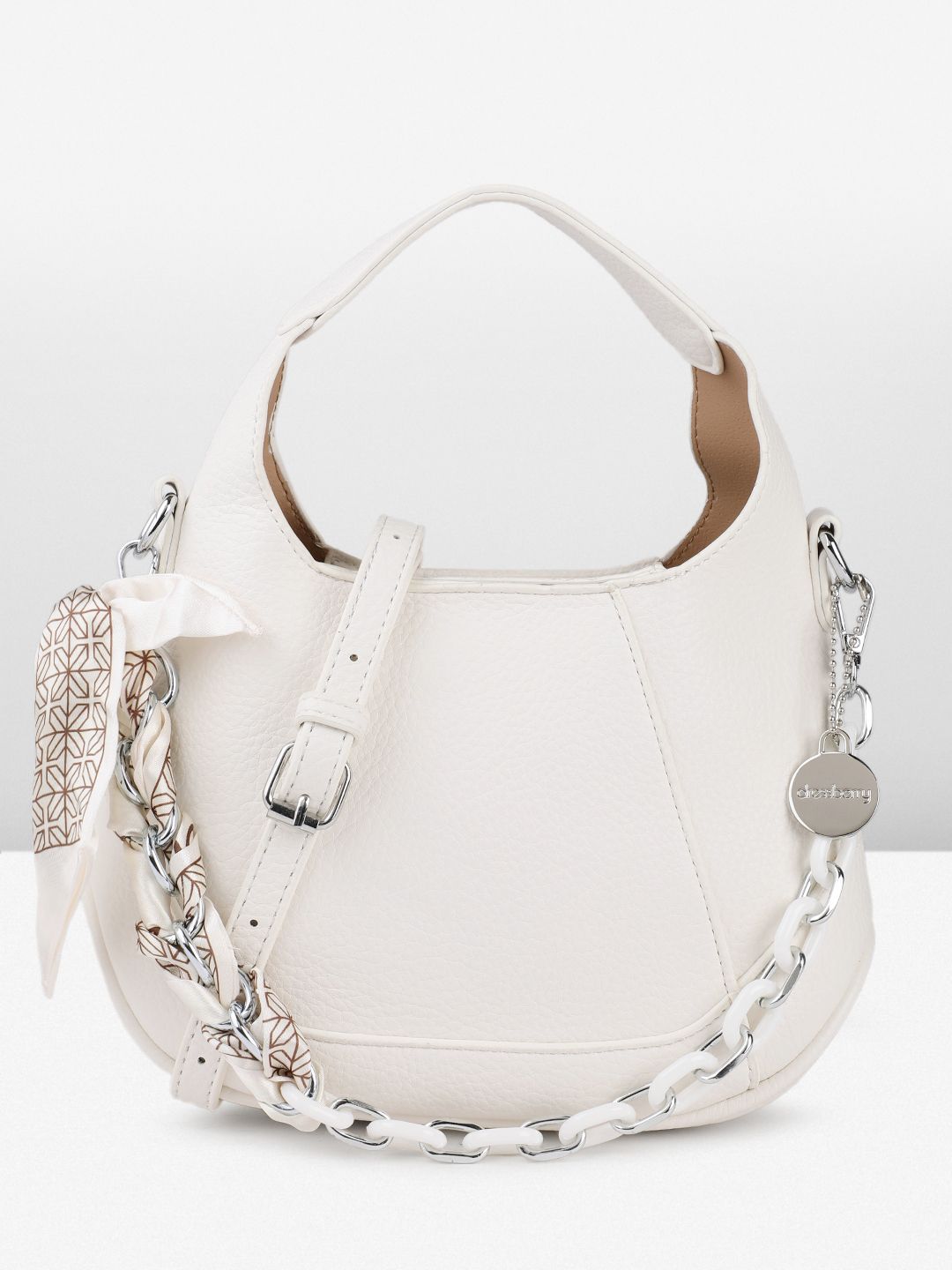 DressBerry Animal Textured Half Moon Hobo Bag