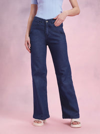 DressBerry Women Wide Leg High-Rise Stretchable Jeans