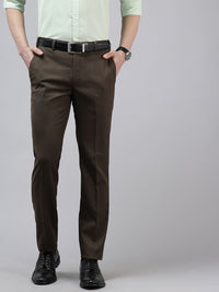 Park Avenue Men Textured Slim Fit Formal Trousers