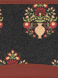 ZOUK Women Green & Brown Ethnic Motifs Printed Zip Around Wallet