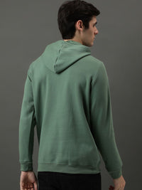 ADRO Men Printed Alphanumeric Hooded Pullover Sweatshirt