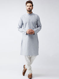 SOJANYA Lelaki Grey Solid Kurta Lurus