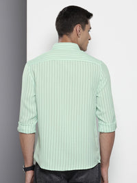 The Indian Garage Co Slim Fit Opaque Striped Casual Shirt