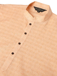 SOJANYA Kurta Lurus Berpetak Berwarna Peach Lelaki