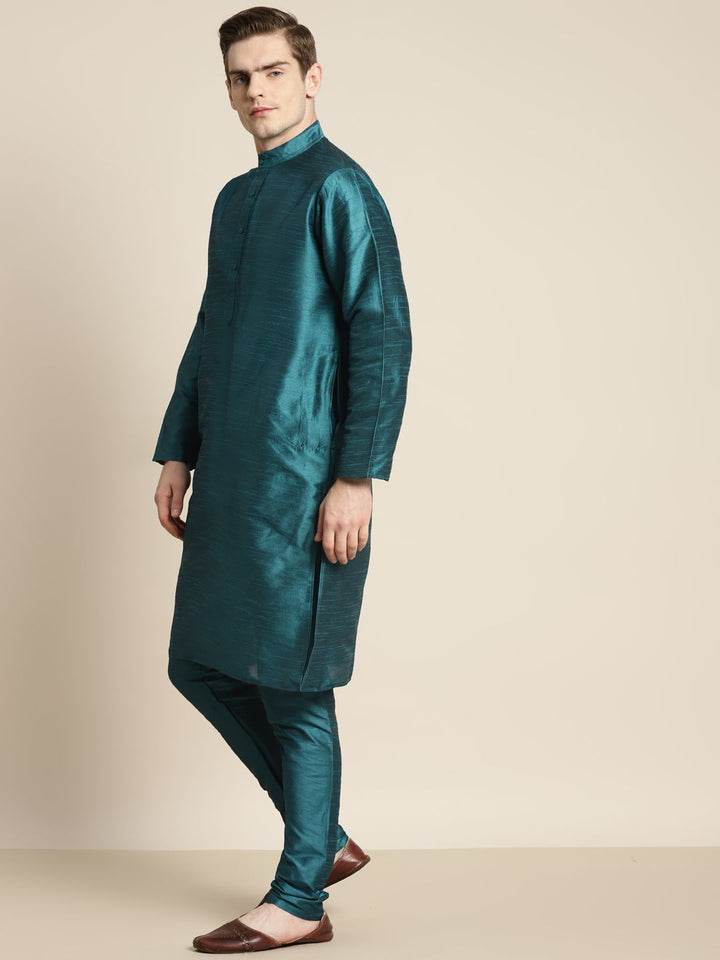 SOJANYA Men Green Ethnic Motifs Kurta with Churidar