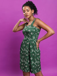 Tokyo Talkies Floral Printed Pleated A-Line Mini Dress