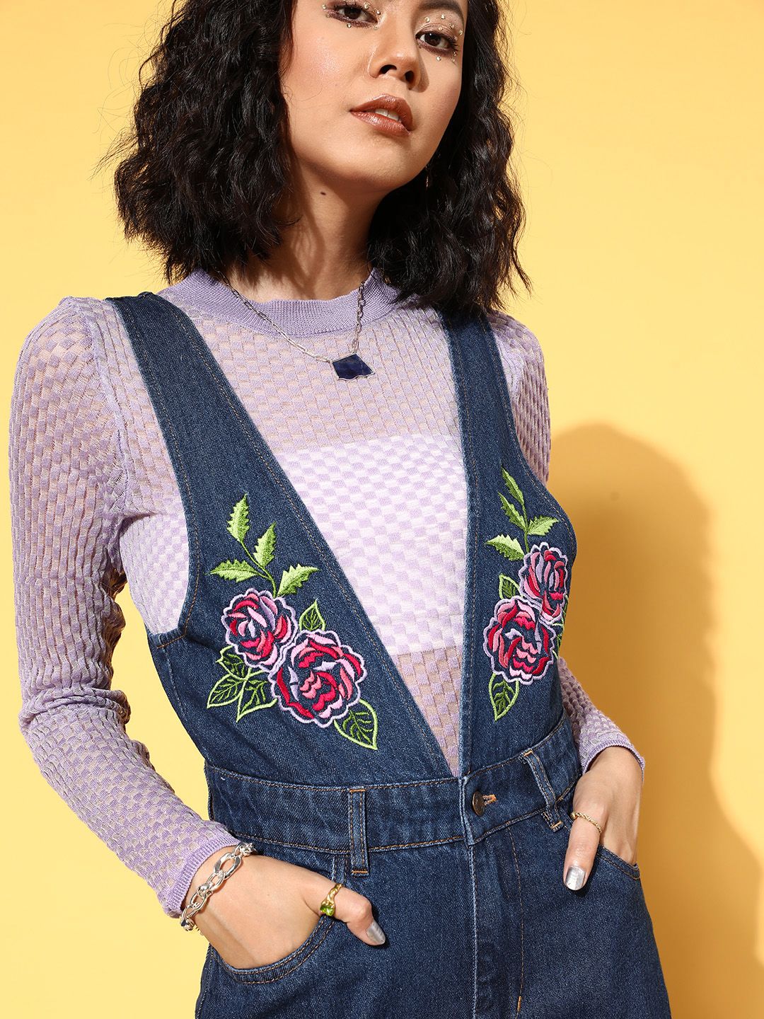SASSAFRAS Women Stunning Blue Printed Joyful Jumpsuit