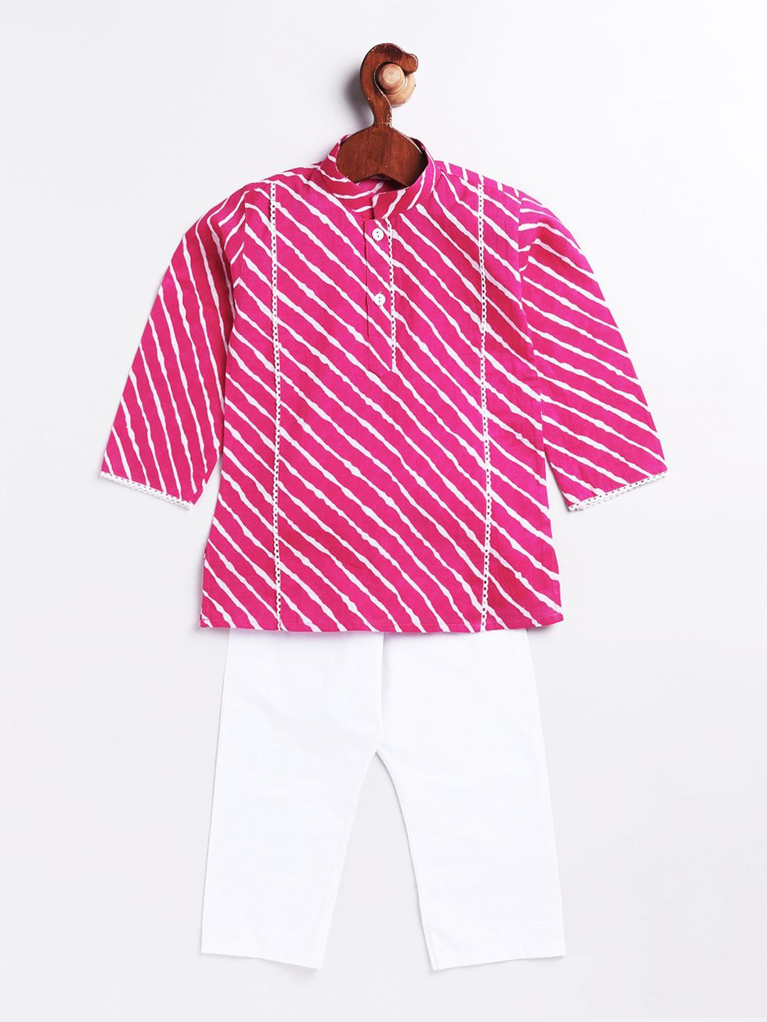 VASTRAMAY Boys Leheriya Printed Regular Pure Cotton Kurta with Pyjamas