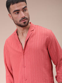 The Indian Garage Co Men Relaxed Fit Dobby Textured Resortwear Shirt