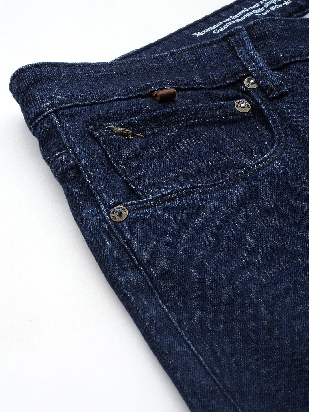 Mr Bowerbird Men Cropped Tapered Fit Cargo Style Stretchable Jeans With A Small Notebook