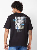 SPYKAR Typography Printed Relaxed Fit Drop-Shoulder Sleeves Casual T-shirt
