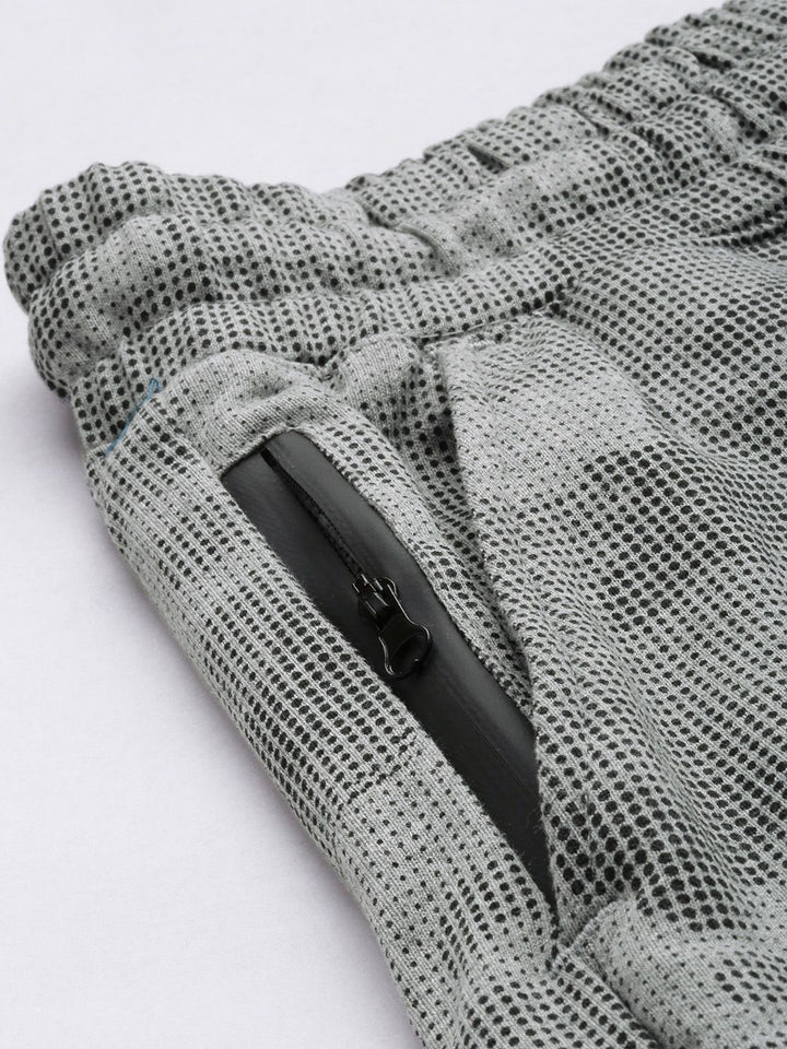 The Indian Garage Co Men Grey & Black Geometric Printed Shorts