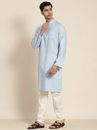 SOJANYA Men Blue Solid Kurta