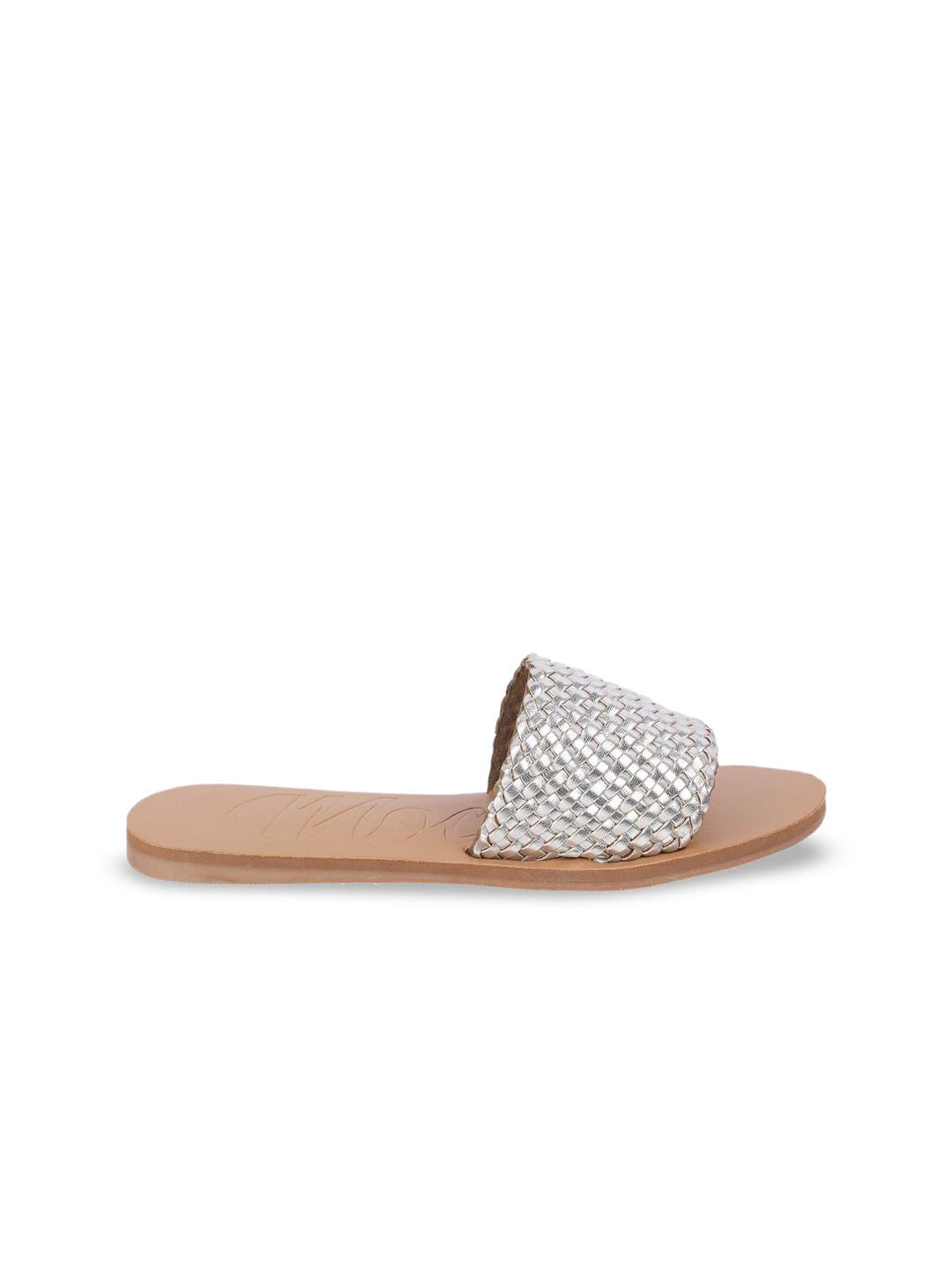 Mochi Women Embellished Open Toe Flats