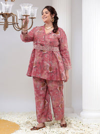 Bani Women Floral Print Tunic & Palazzos With A Belt