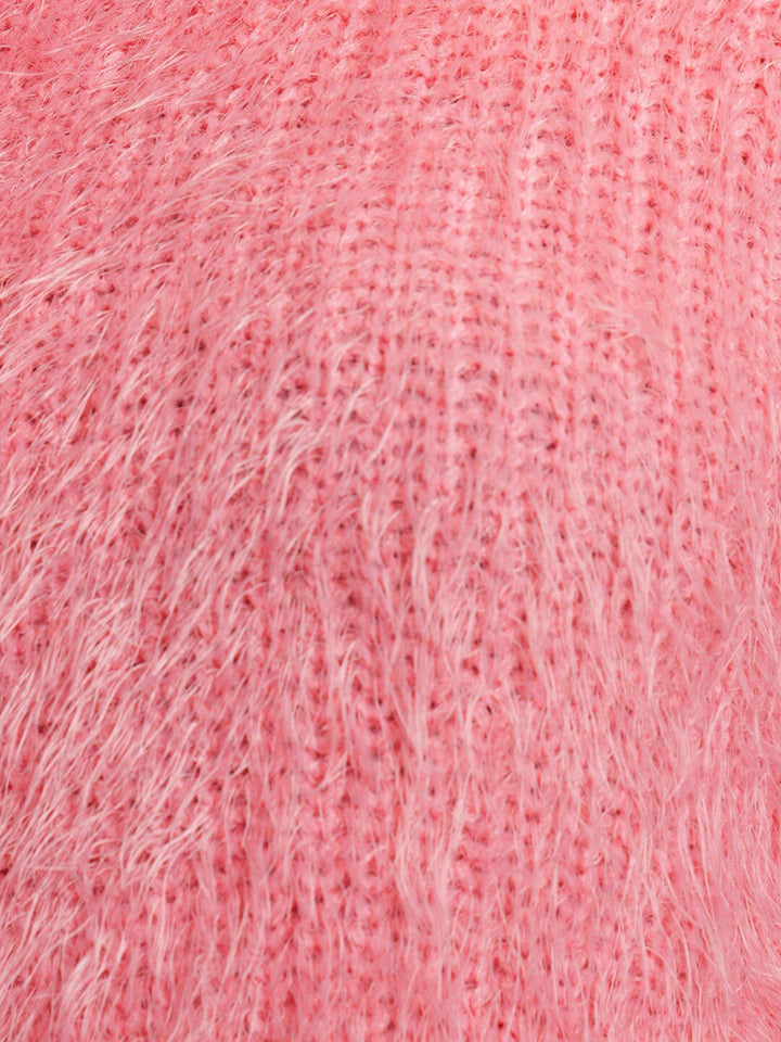 Tokyo Talkies Pink Self Design Acrylic Pullover