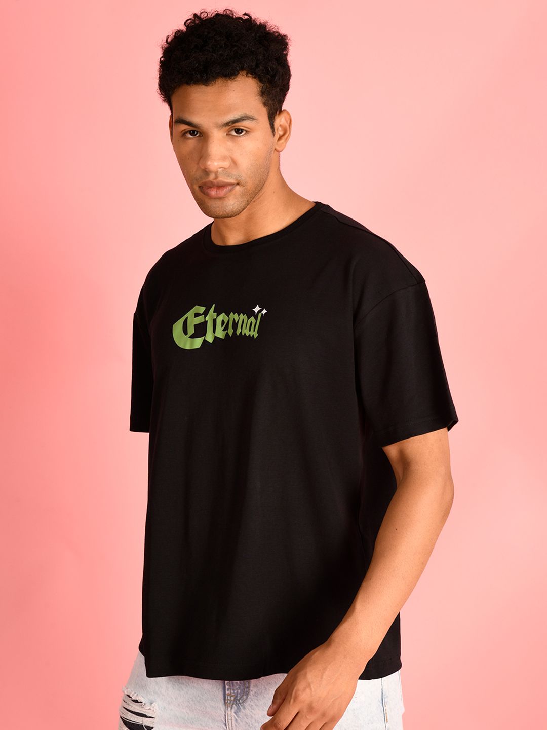 Bene Kleed Men Graphic Printed Round Neck Cotton Oversized T-shirt