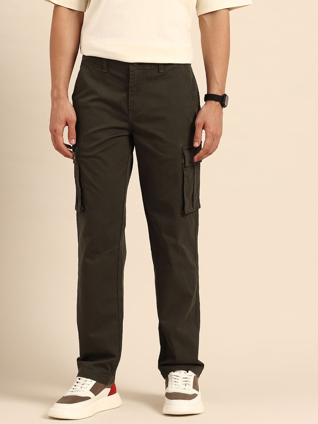 Being Human Men Slim Fit Cargos Trousers