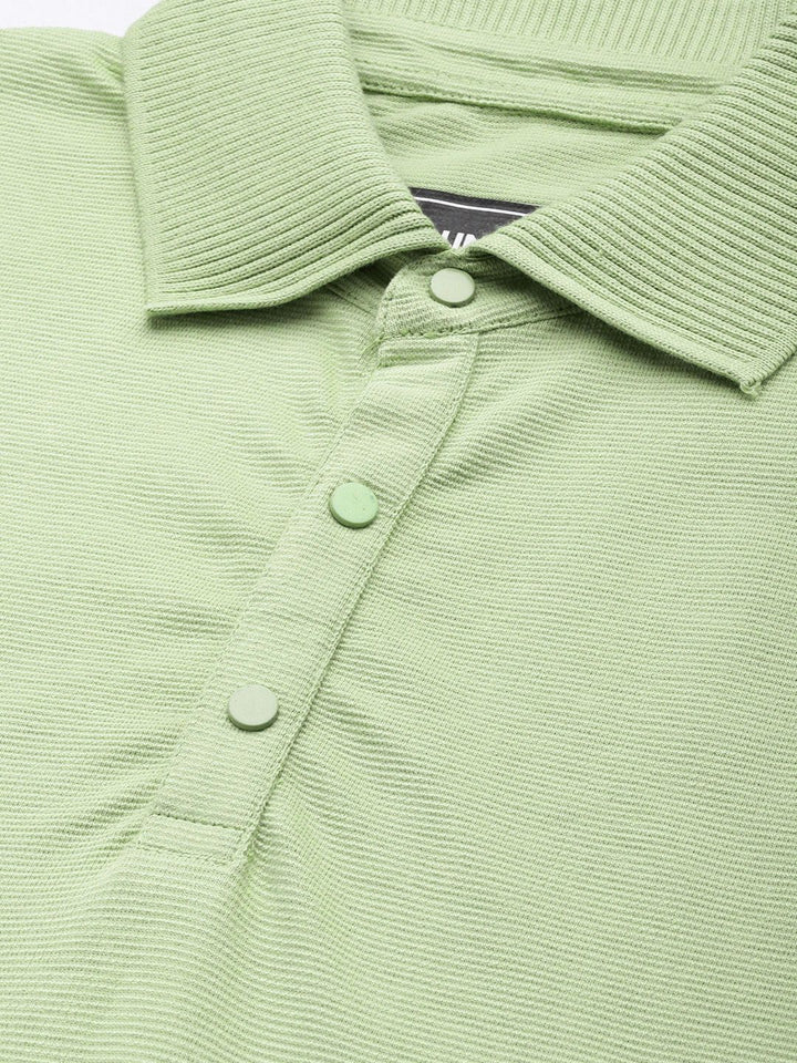 DILLINGER Men Polo Collar Honeycomb Structure T-shirt