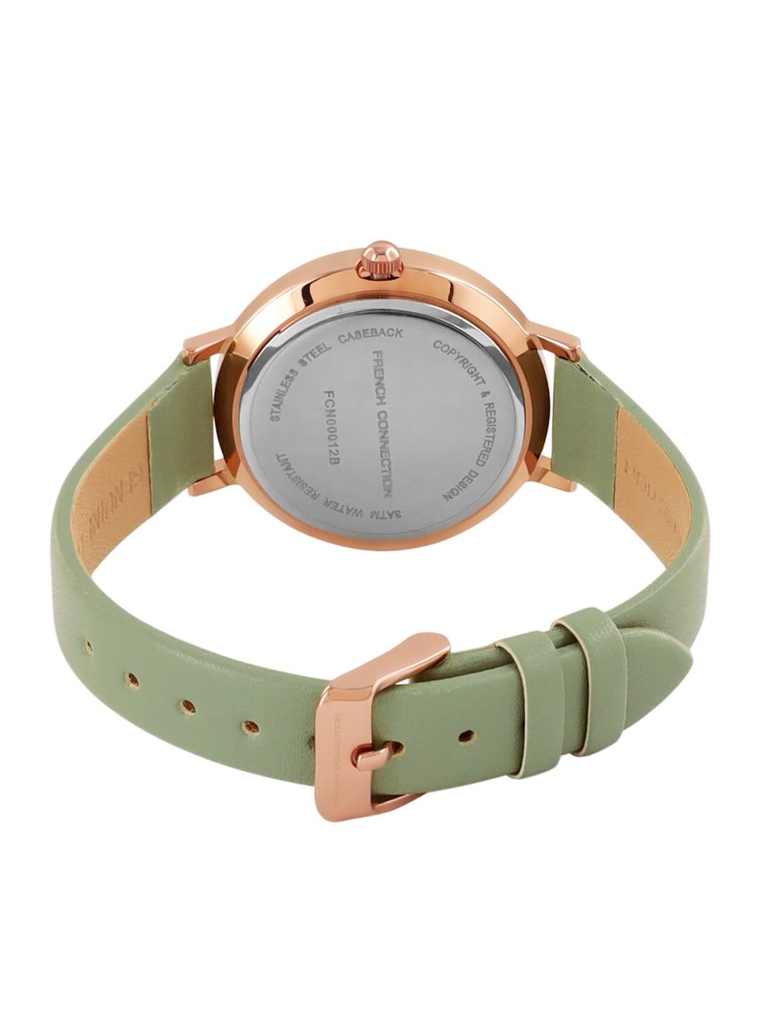 French Connection Women Green Leather Straps Analogue Watch FCN00012B