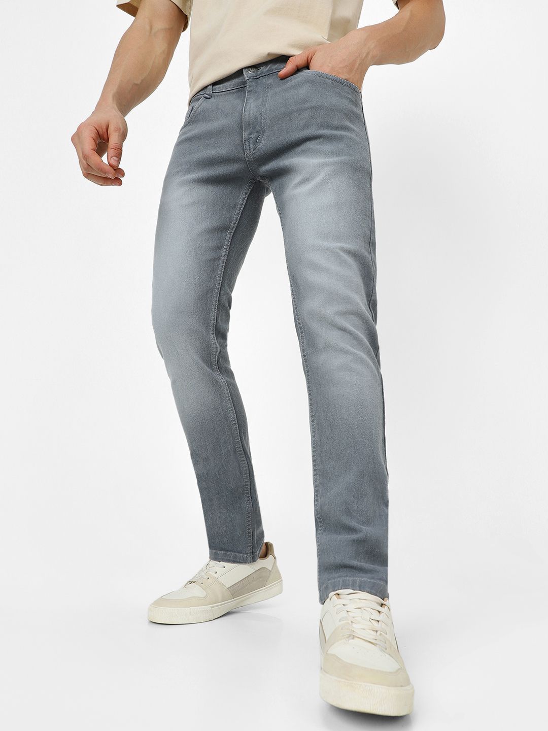 Urbano Fashion Men Grey Slim Fit Jeans
