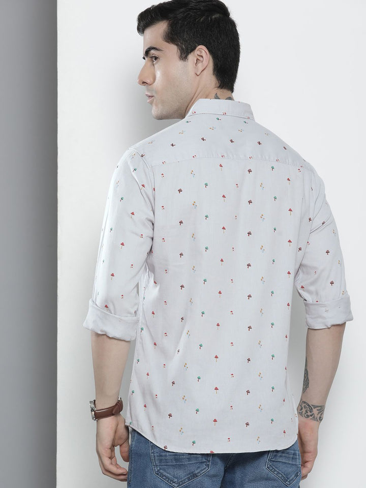 The Indian Garage Co Men Grey Conversational Printed Casual Shirt