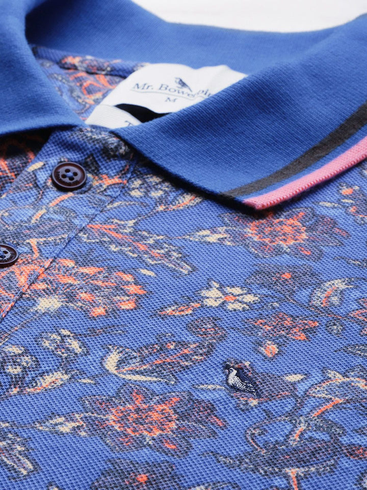 Mr Bowerbird Men Floral Printed Polo Collar Pure Cotton T-shirt