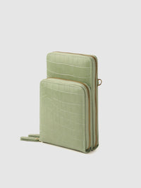 Lino Perros Green Animal Textured PU Structured Sling Bag