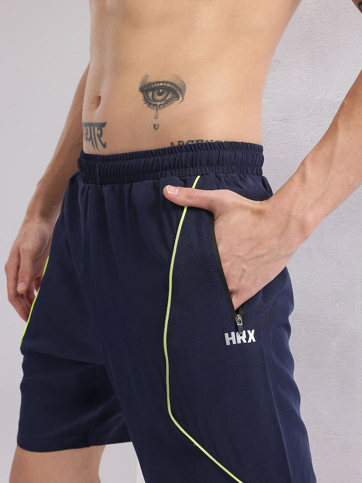 HRX by Hrithik Roshan Men Brand Logo Print Detail Training Shorts with Contrast Piping