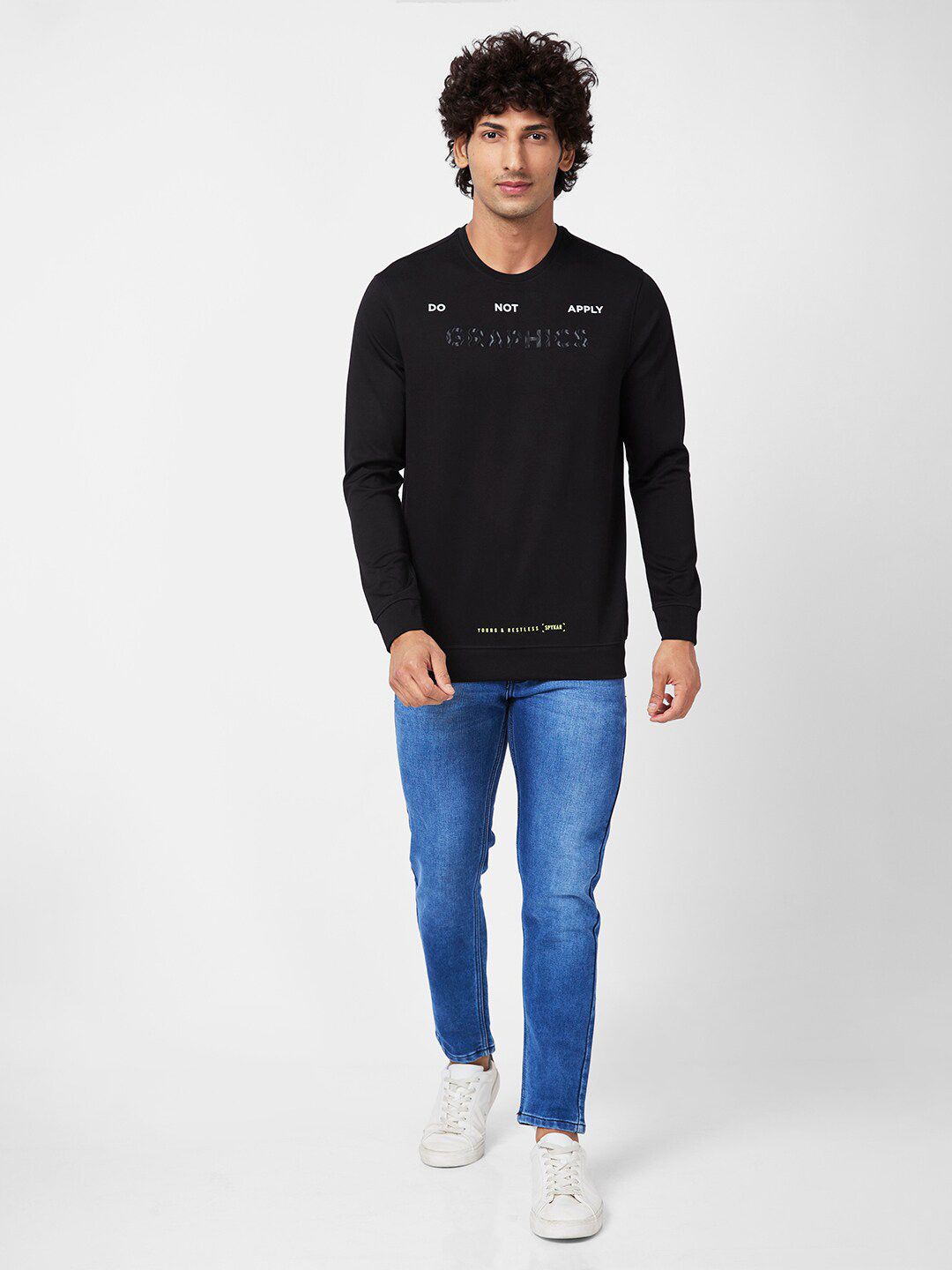 SPYKAR Typography Printed Cotton Sweatshirt