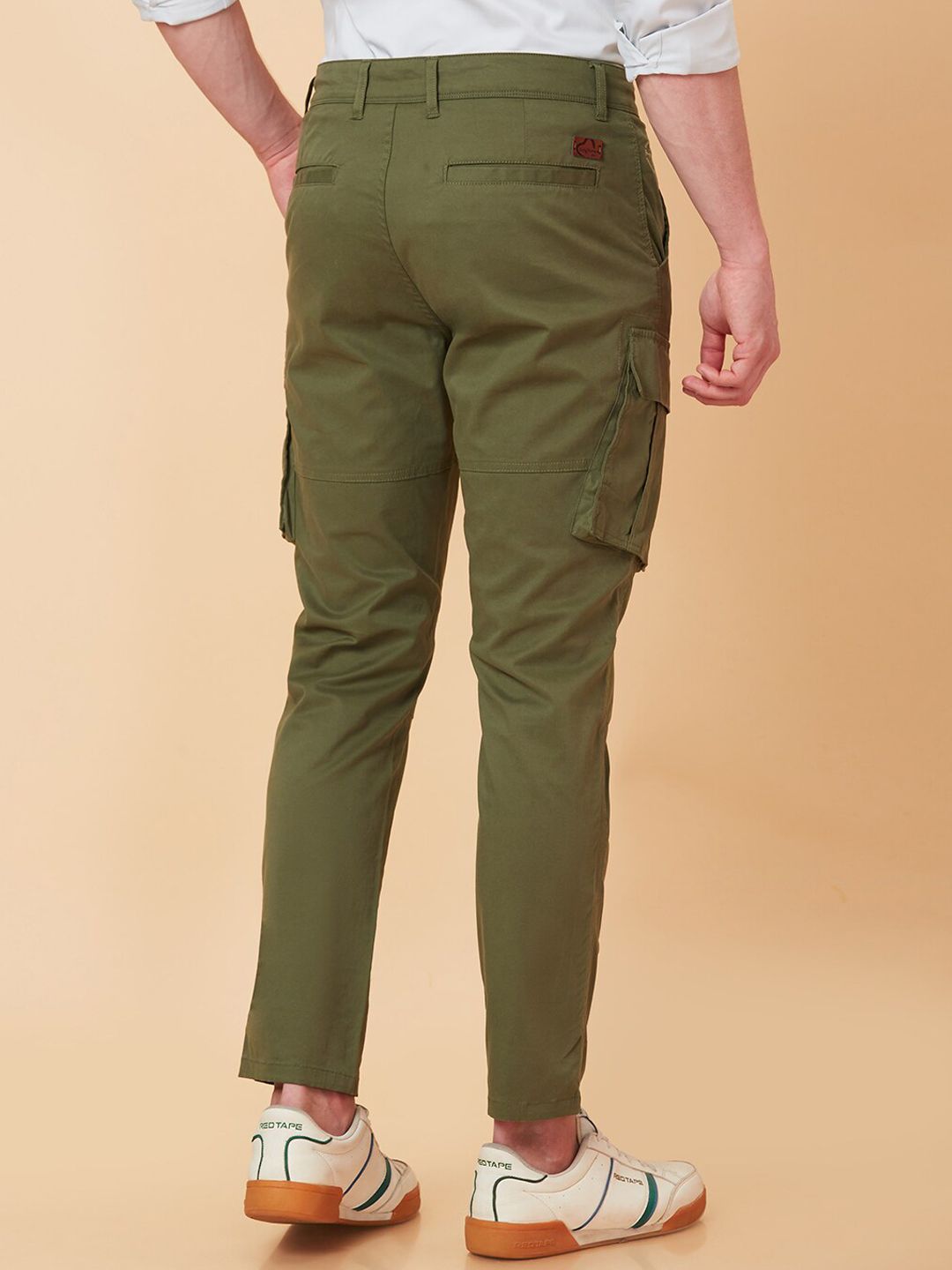 Being Human Men Mid-Rise Plain Cotton Slim Fit Cargos Trouser