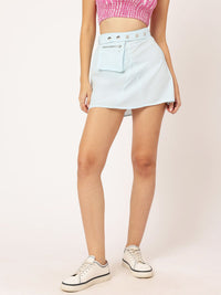 DressBerry Adorable Allure Pocket Belted Mini A-Line Skirt