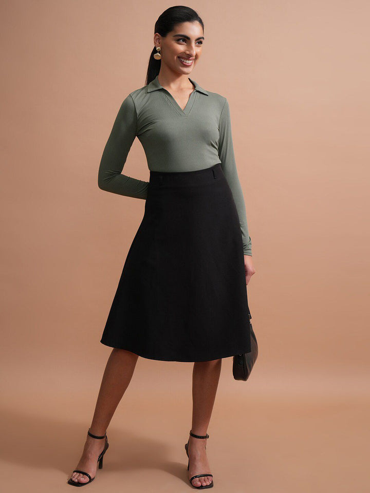 Tokyo Talkies Lengan Penuh Bodysuit Polo Lengan Penuh